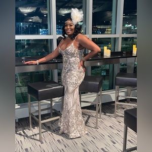 Sequins 1920’s scalloped bottom evening dress